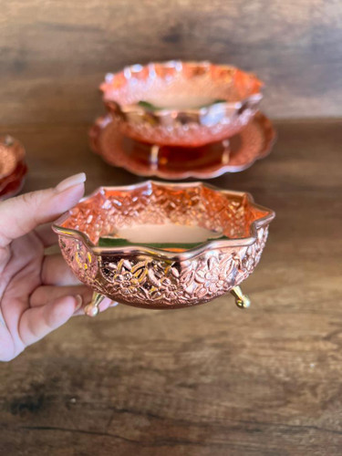 پیاله رز مس قرمز سه پایه