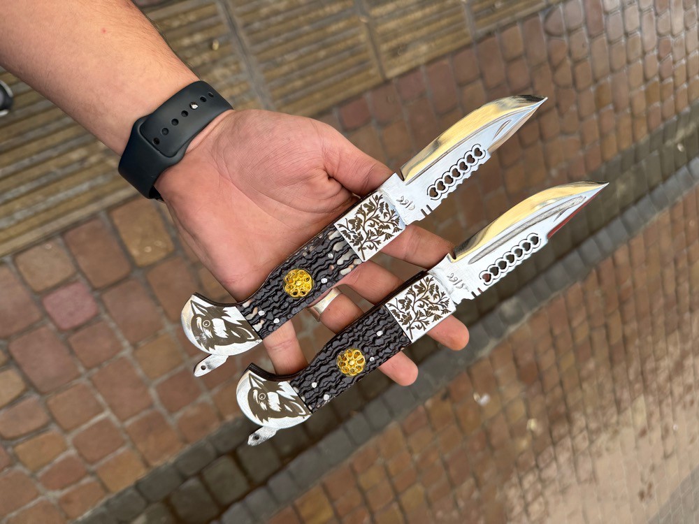 چاقو دنده ای داود دسته شاخ