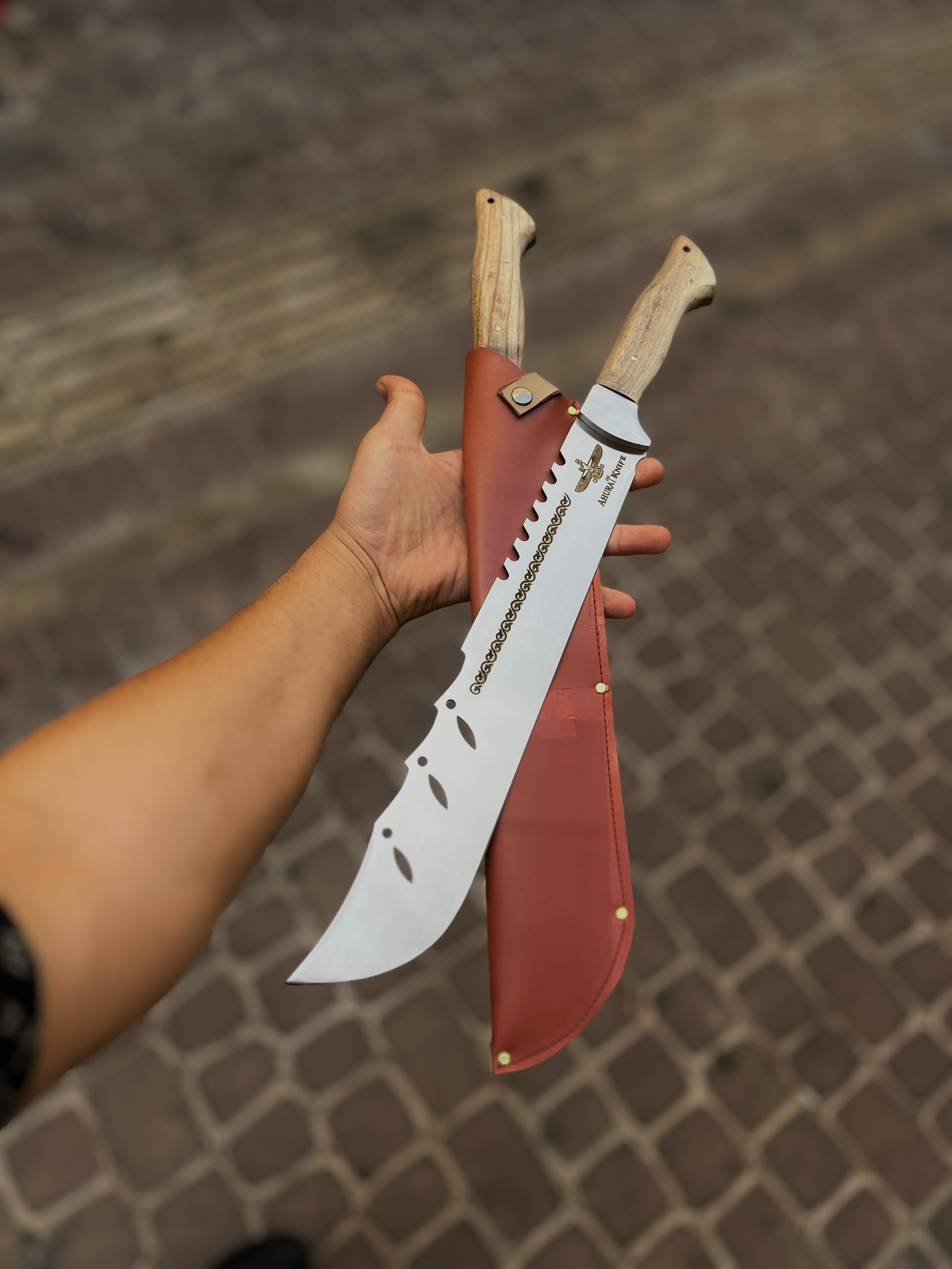 بامبوزن تیغه فنر شیار دار ۵۰ سانت اهورا بهمراه غلاف