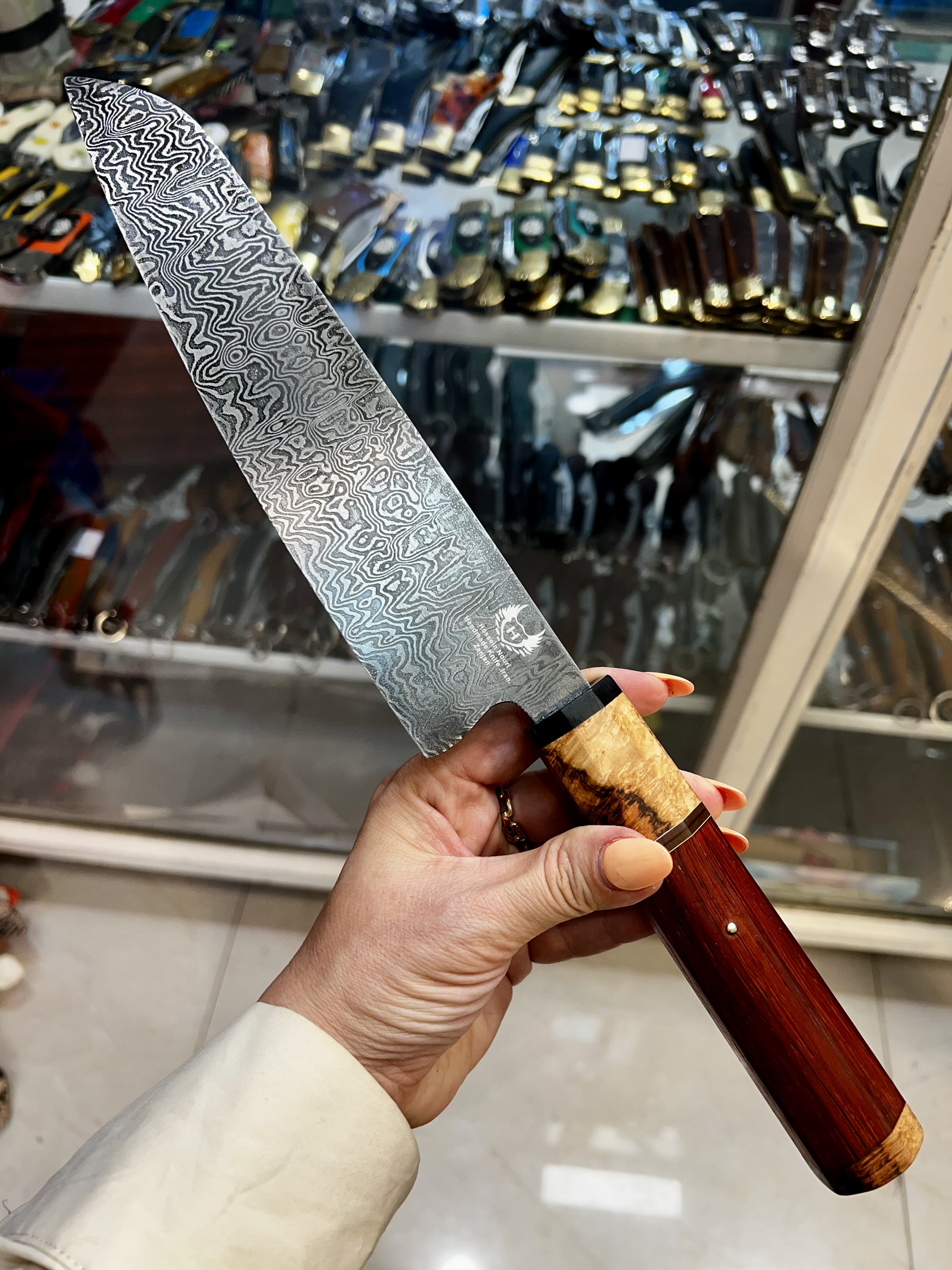 چاقو شف سراشپزخانه تیغه دمشقی