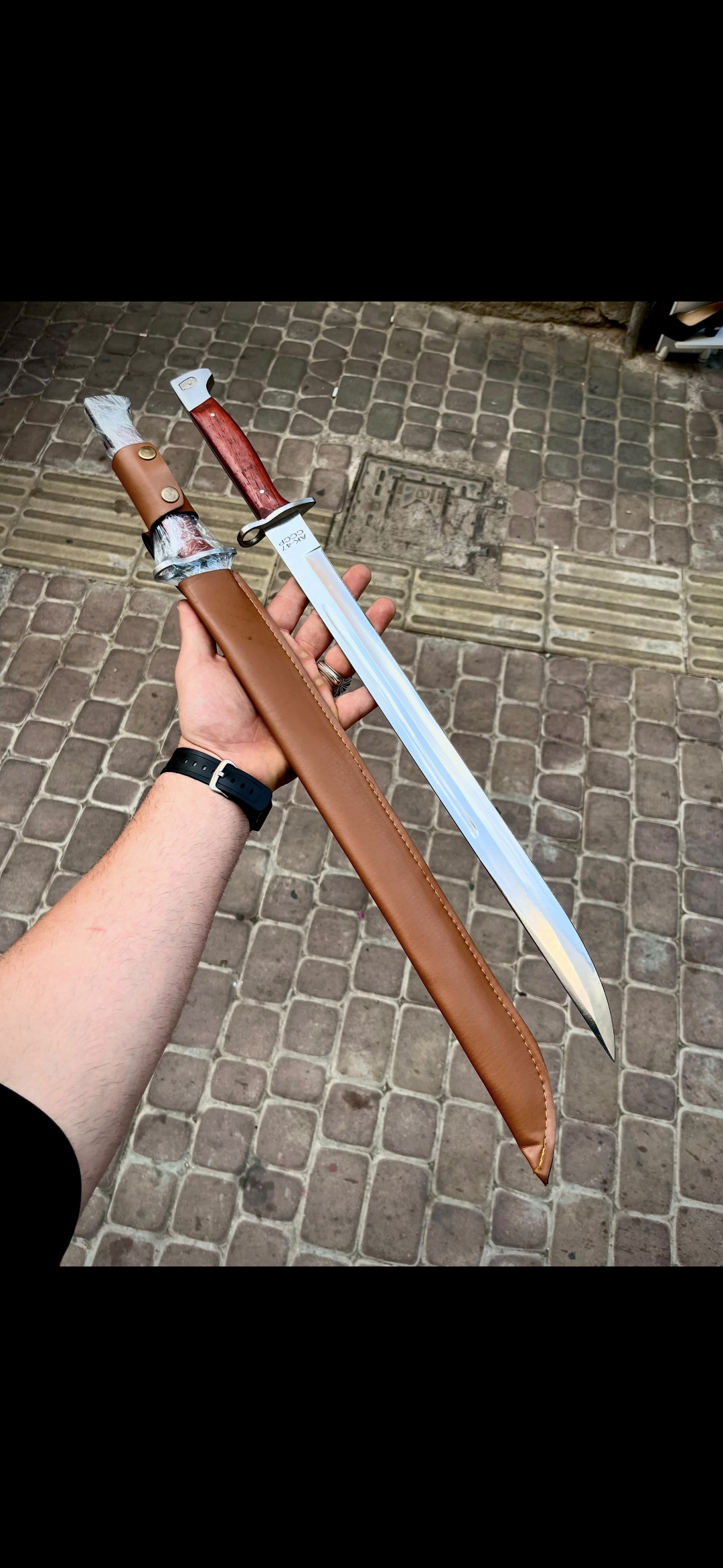 بامبو سرنیزه ak47 تیغه شمشیری بهمراه غلاف